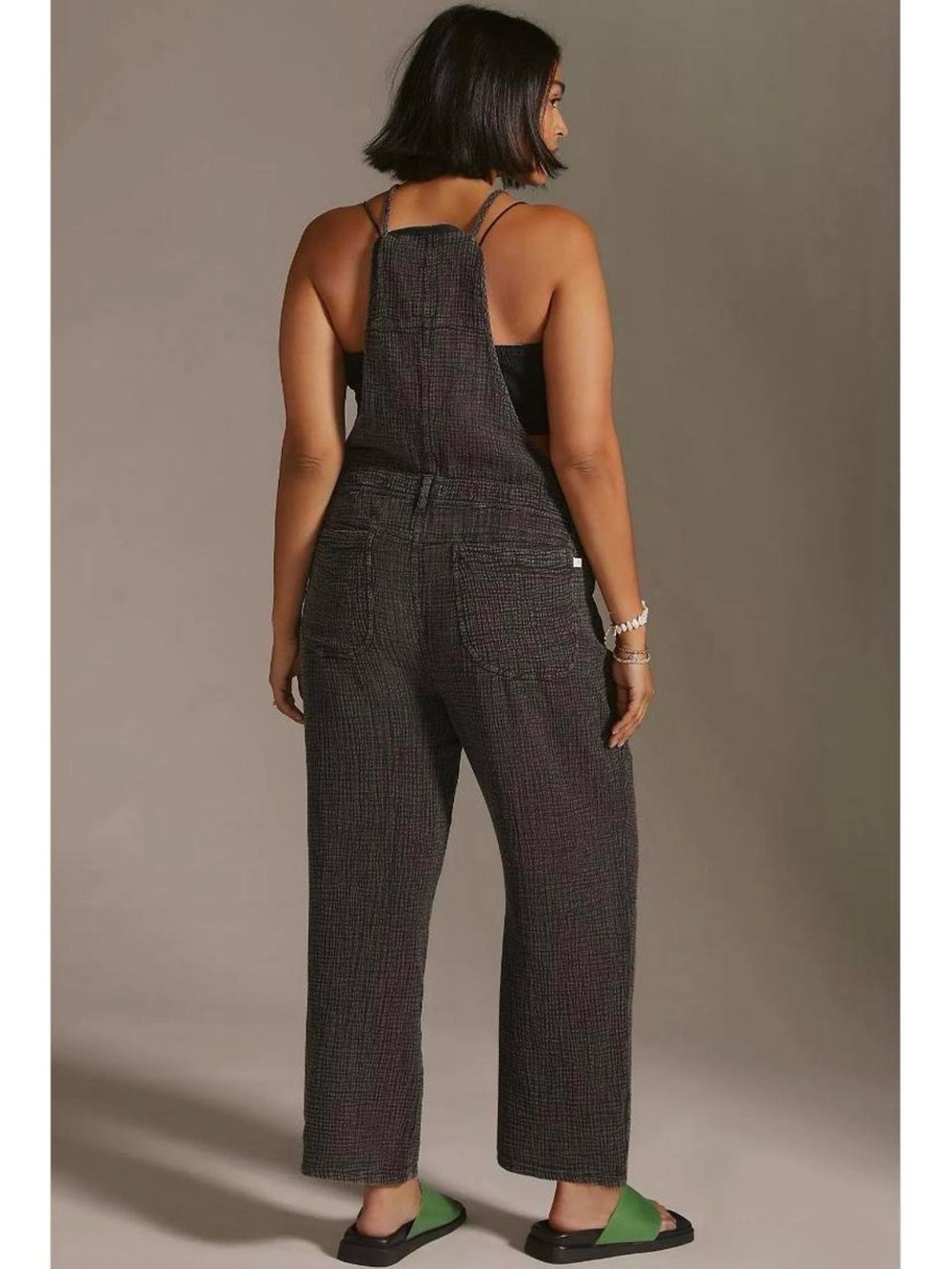 Pilcro Anthropology Boho Coastal Grey Cotton Gauze Painter’s Overalls Sz 28 p - Picture 2 of 11